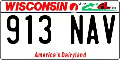 WI license plate 913NAV