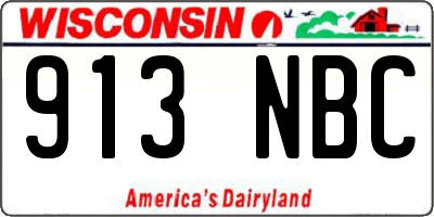 WI license plate 913NBC
