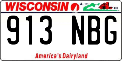 WI license plate 913NBG