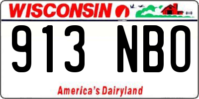 WI license plate 913NBO