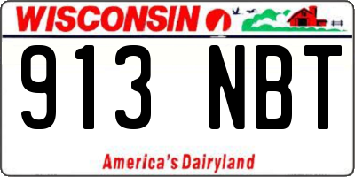 WI license plate 913NBT