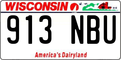 WI license plate 913NBU