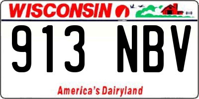 WI license plate 913NBV