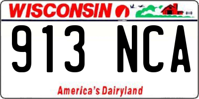 WI license plate 913NCA