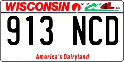 WI license plate 913NCD