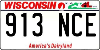 WI license plate 913NCE