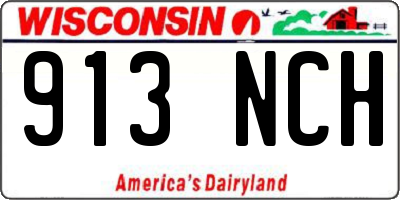 WI license plate 913NCH