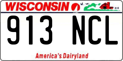 WI license plate 913NCL