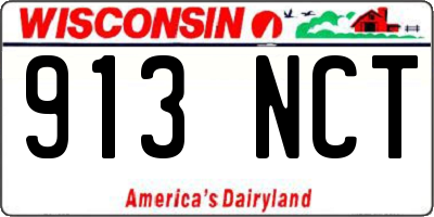 WI license plate 913NCT