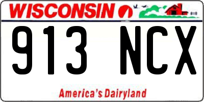 WI license plate 913NCX