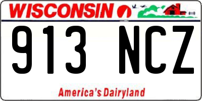 WI license plate 913NCZ