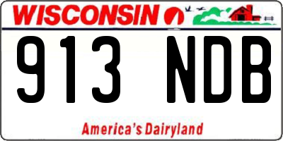 WI license plate 913NDB