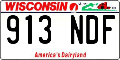 WI license plate 913NDF