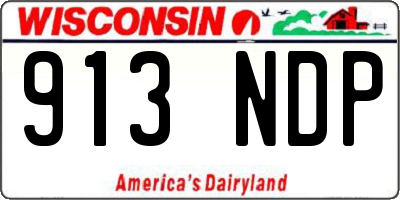WI license plate 913NDP