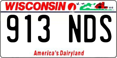 WI license plate 913NDS