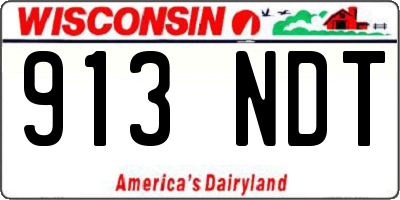WI license plate 913NDT