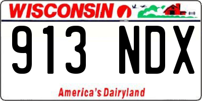 WI license plate 913NDX