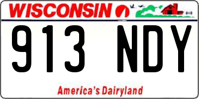 WI license plate 913NDY