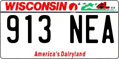 WI license plate 913NEA