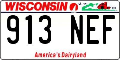 WI license plate 913NEF