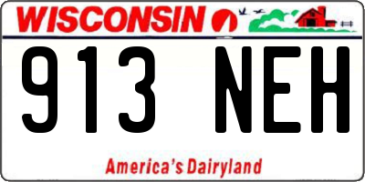 WI license plate 913NEH