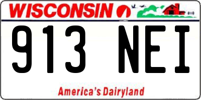 WI license plate 913NEI