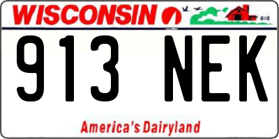 WI license plate 913NEK