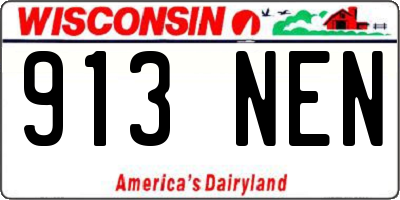 WI license plate 913NEN