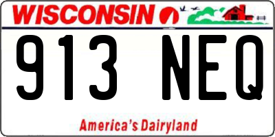 WI license plate 913NEQ