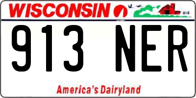 WI license plate 913NER