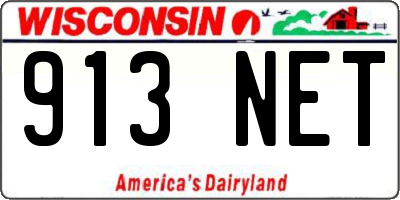 WI license plate 913NET