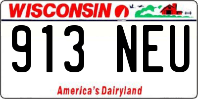 WI license plate 913NEU