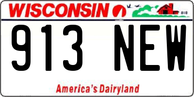 WI license plate 913NEW