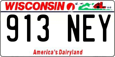 WI license plate 913NEY