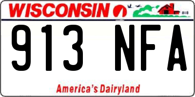 WI license plate 913NFA