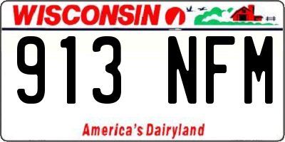 WI license plate 913NFM