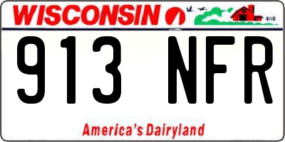 WI license plate 913NFR