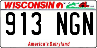 WI license plate 913NGN