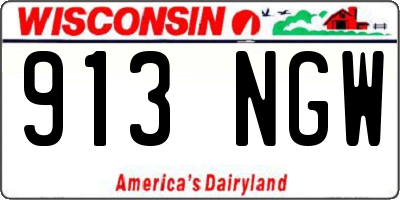 WI license plate 913NGW
