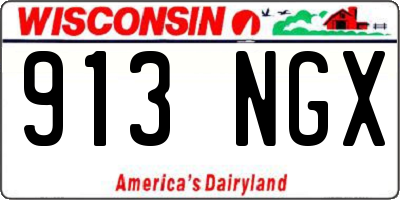 WI license plate 913NGX