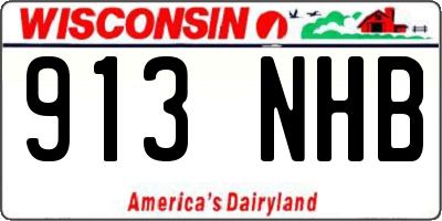 WI license plate 913NHB