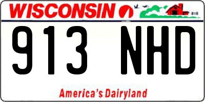 WI license plate 913NHD