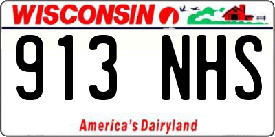 WI license plate 913NHS