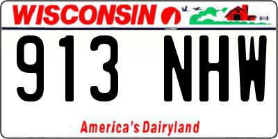 WI license plate 913NHW