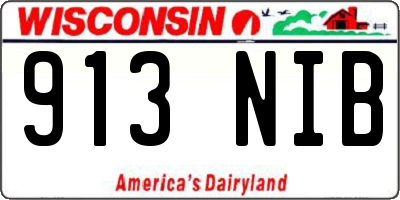 WI license plate 913NIB