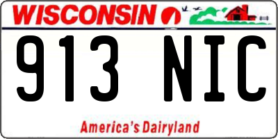 WI license plate 913NIC