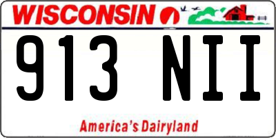 WI license plate 913NII