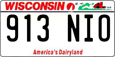 WI license plate 913NIO
