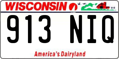 WI license plate 913NIQ