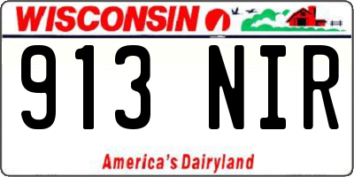 WI license plate 913NIR